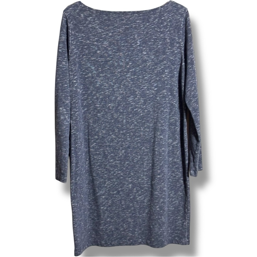GAP Blue-Gray Sheath Knit Casual Mini Dress Straight Boat Neckline 3/4 Sleeves - Picture 15 of 15